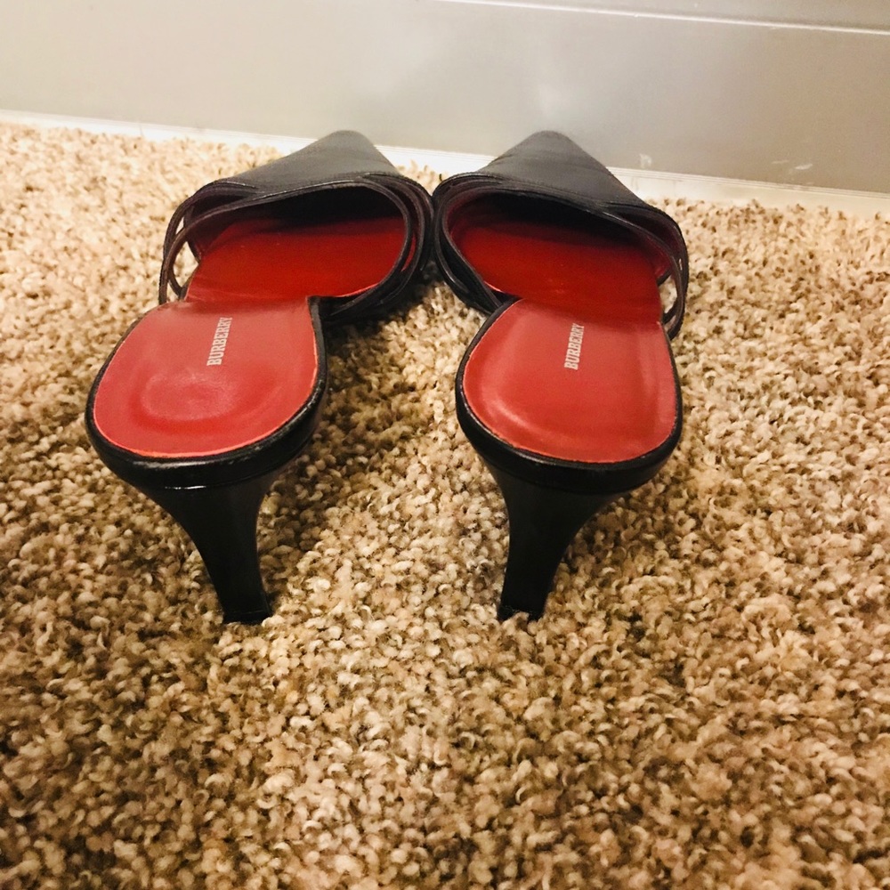 Burberry sandals Black Leather Clogs Size 38.5 - Picture 5 of 8